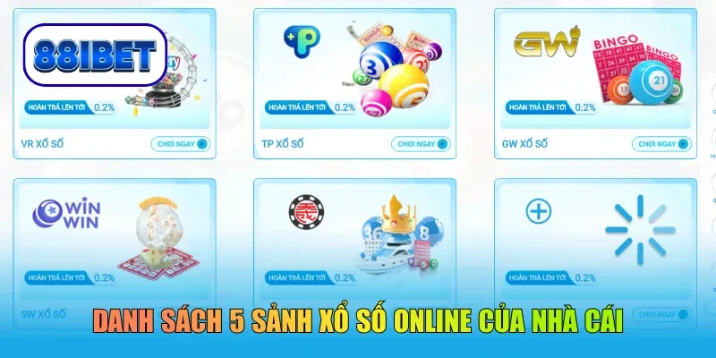 Danh sách 5 sảnh xổ số online của nhà cái